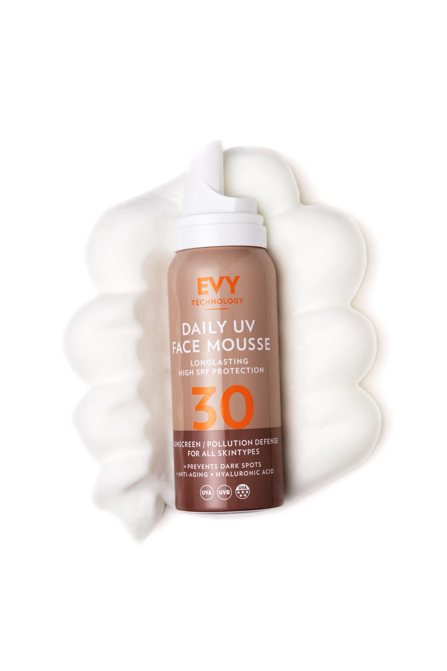 Evy Technology Daily UV Face Mousse SPF30 - Anti-aging sunscreen