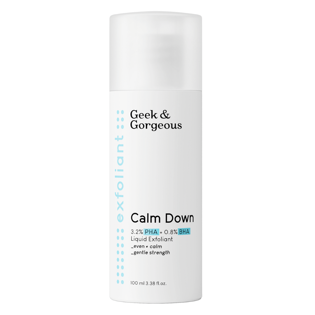 Geek & Gorgeous Calm Down Exfoliant Toner 100 mL Bottle Front