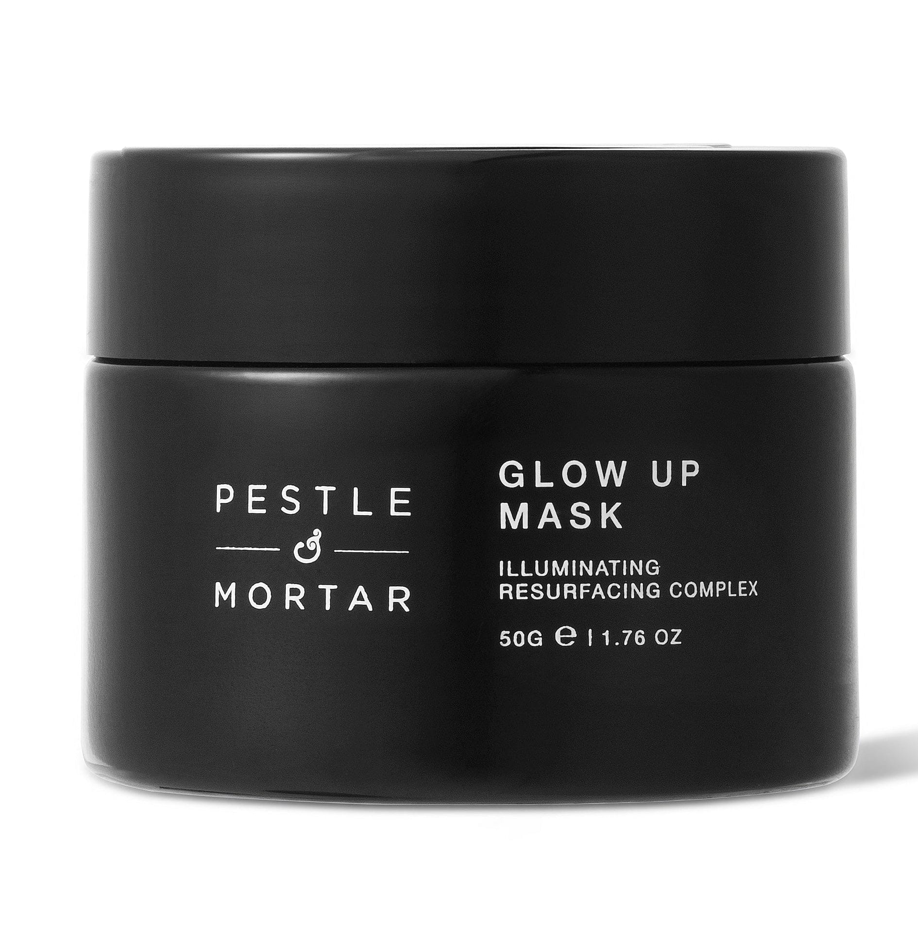 Pestle & mortar glow Up Mask Jar with white background