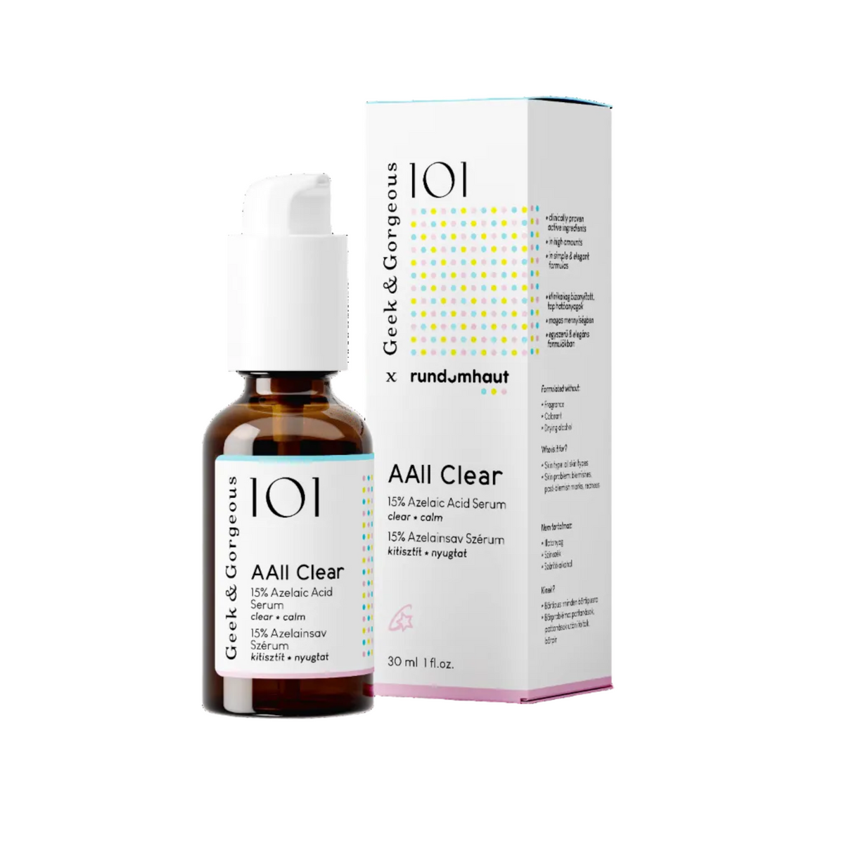 Geek & Gorgeous AAll Clear Serum - 15% Azelaic Acid in one flask