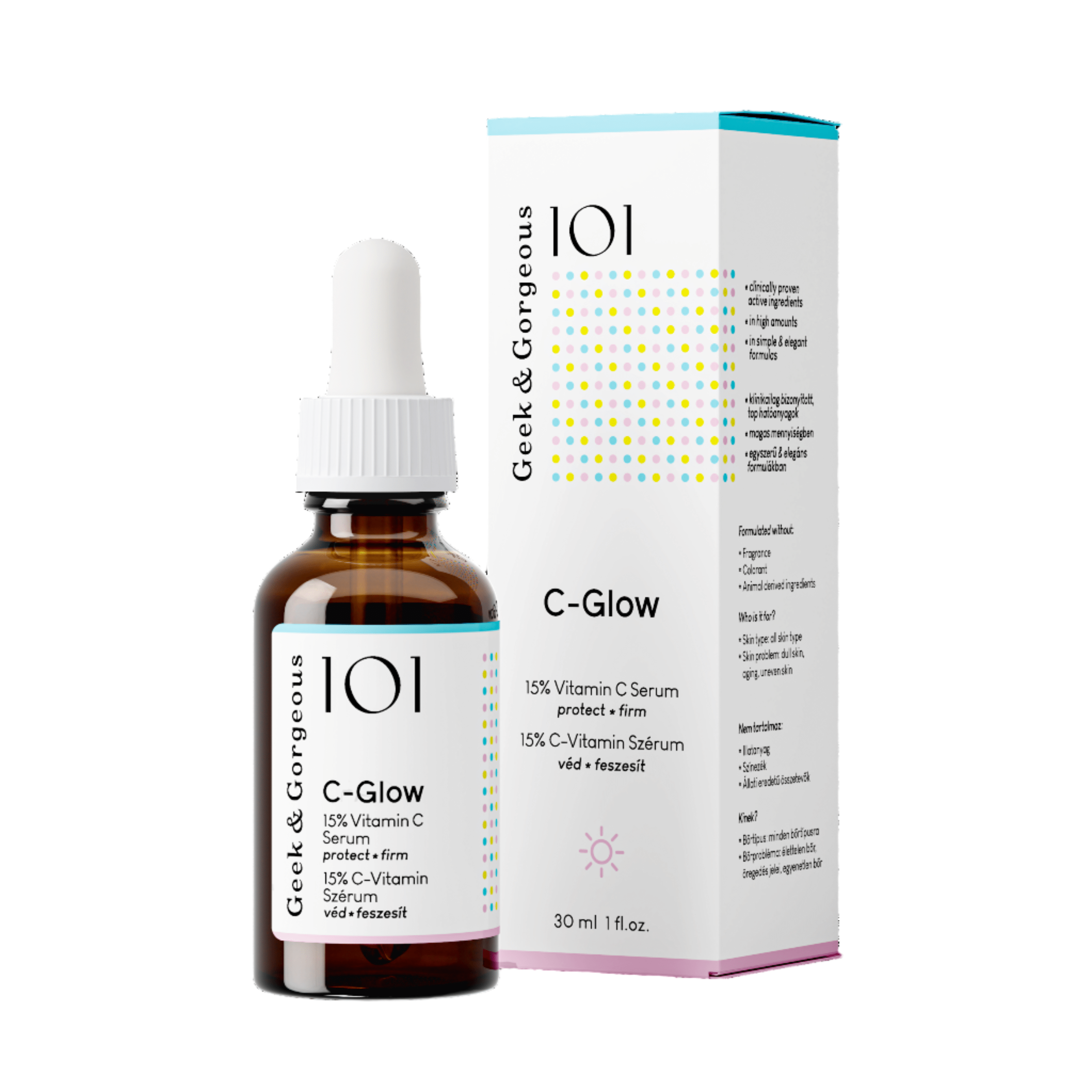 Geek & Gorgeous C-Glow serum with box beside