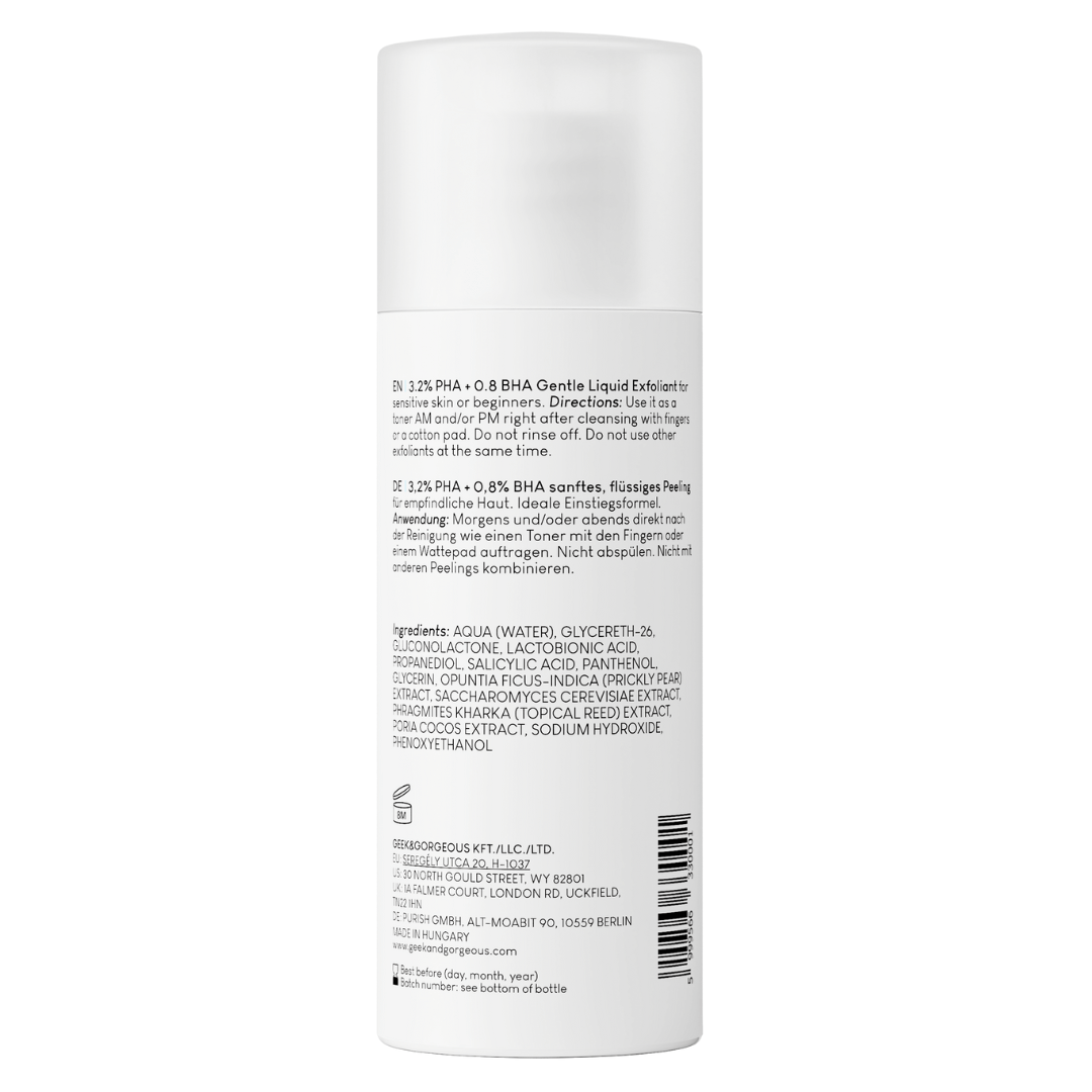 Geek & Gorgeous Calm Down Exfoliant Toner 100 mL Bottle Back