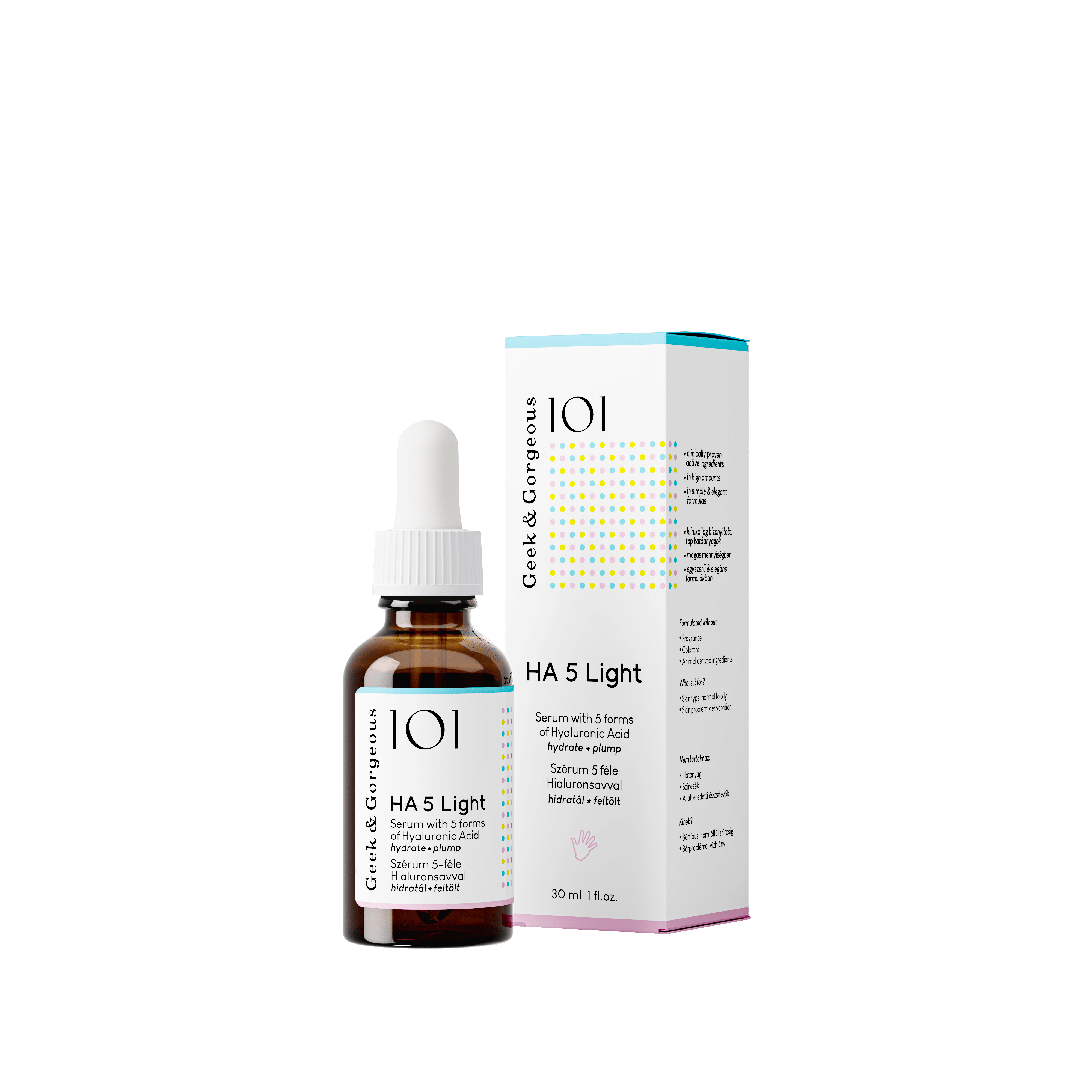 Geek & Gorgeous HA 5 Light Serum - Hyaluronic Acid Serum for Oily Skin