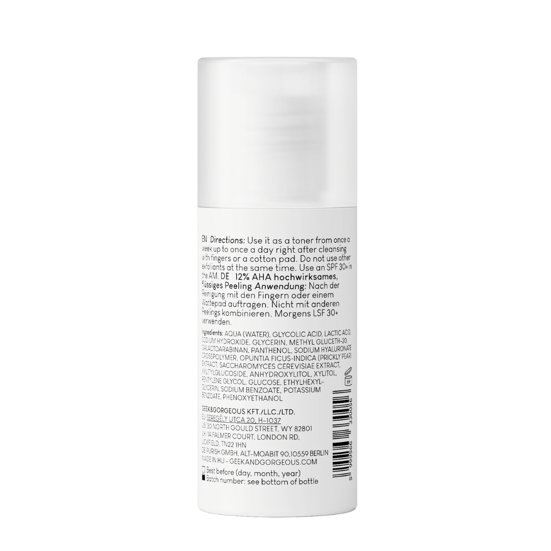Geek & Gorgeous Smooth Out Exfoliant Toner - Disruptif Beauty 