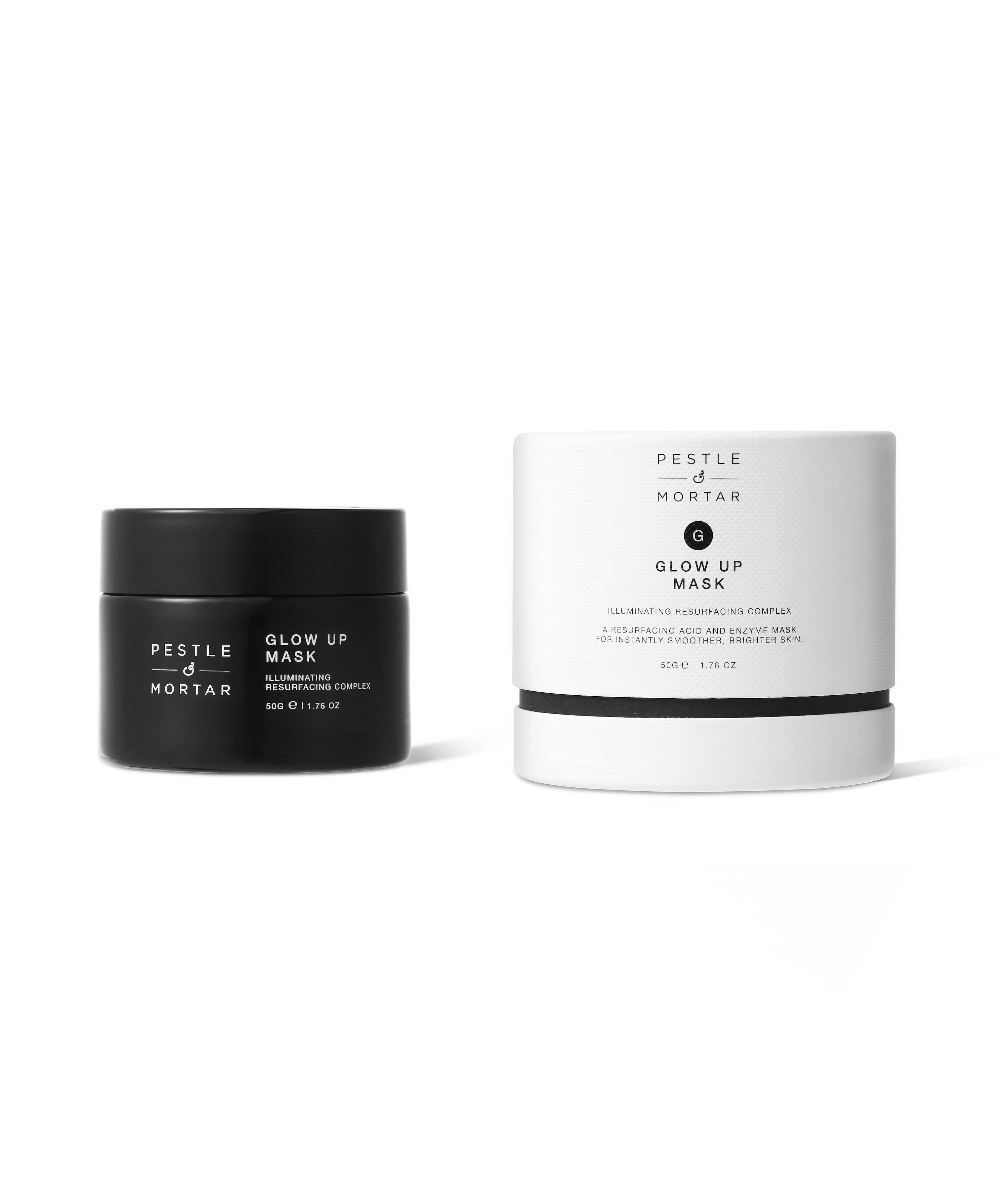 Two containers of Pestle & Mortar Glow Up Mask on a white background
