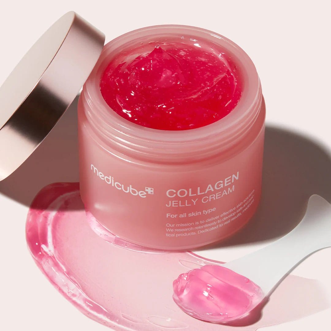 Medicube Collagen Jelly Cream texture with spatula