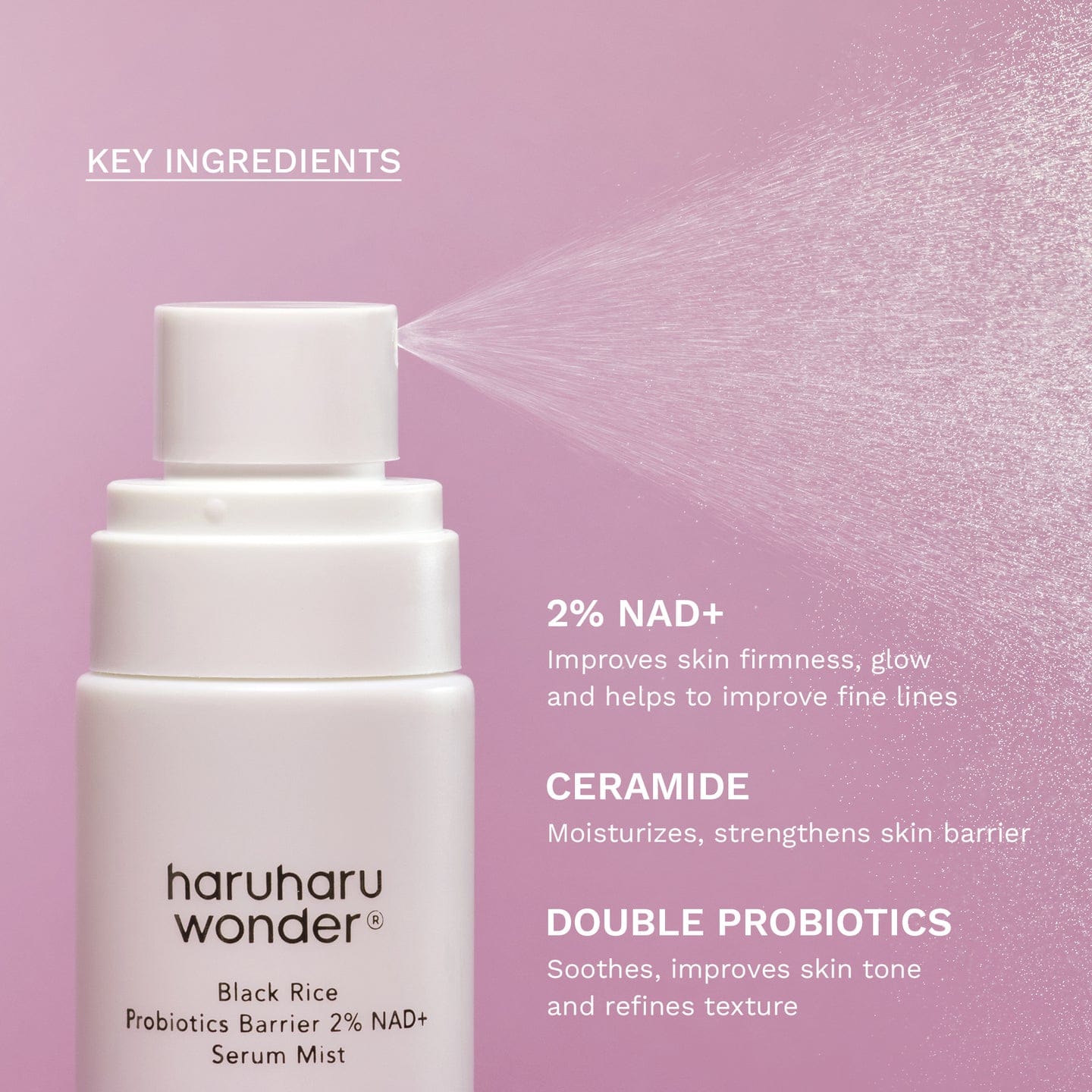 Haruharu Wonder Black Rice Probiotics Barrier 2% NAD+ Serum Mist