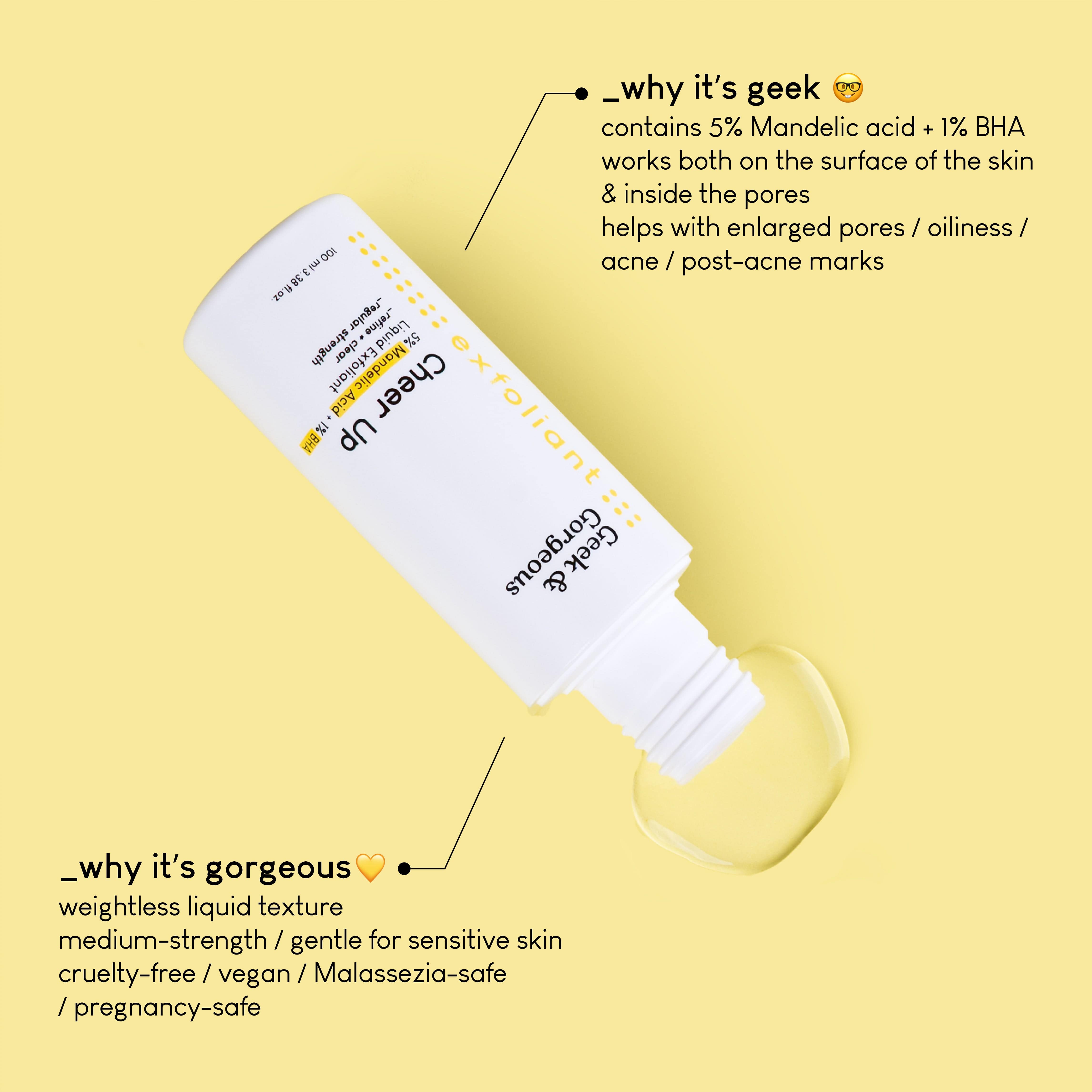 Geek & Gorgeous Cheer Up Exfoliant Toner - Disruptif Beauty 