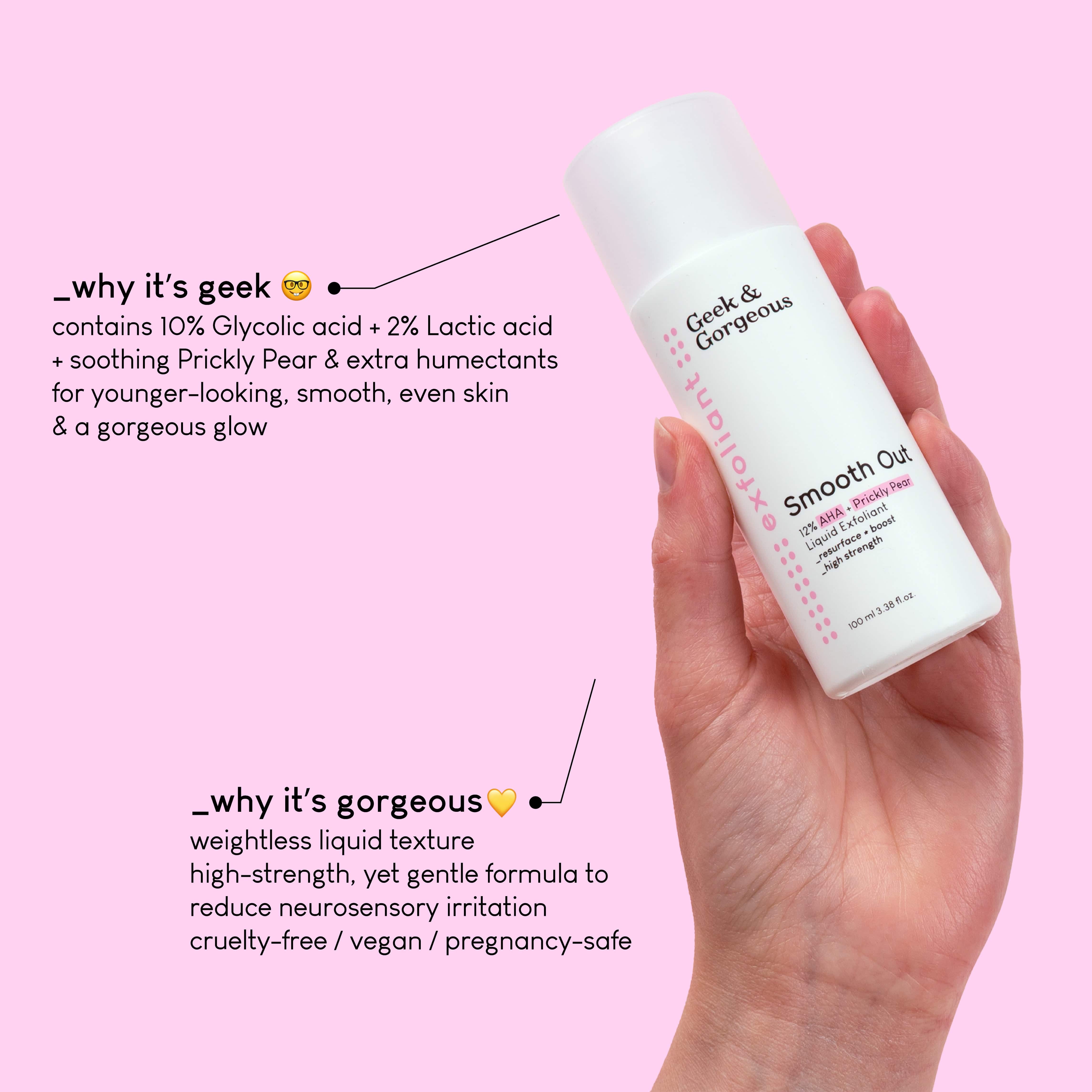 Geek & Gorgeous Smooth Out Exfoliant Toner - Disruptif Beauty 